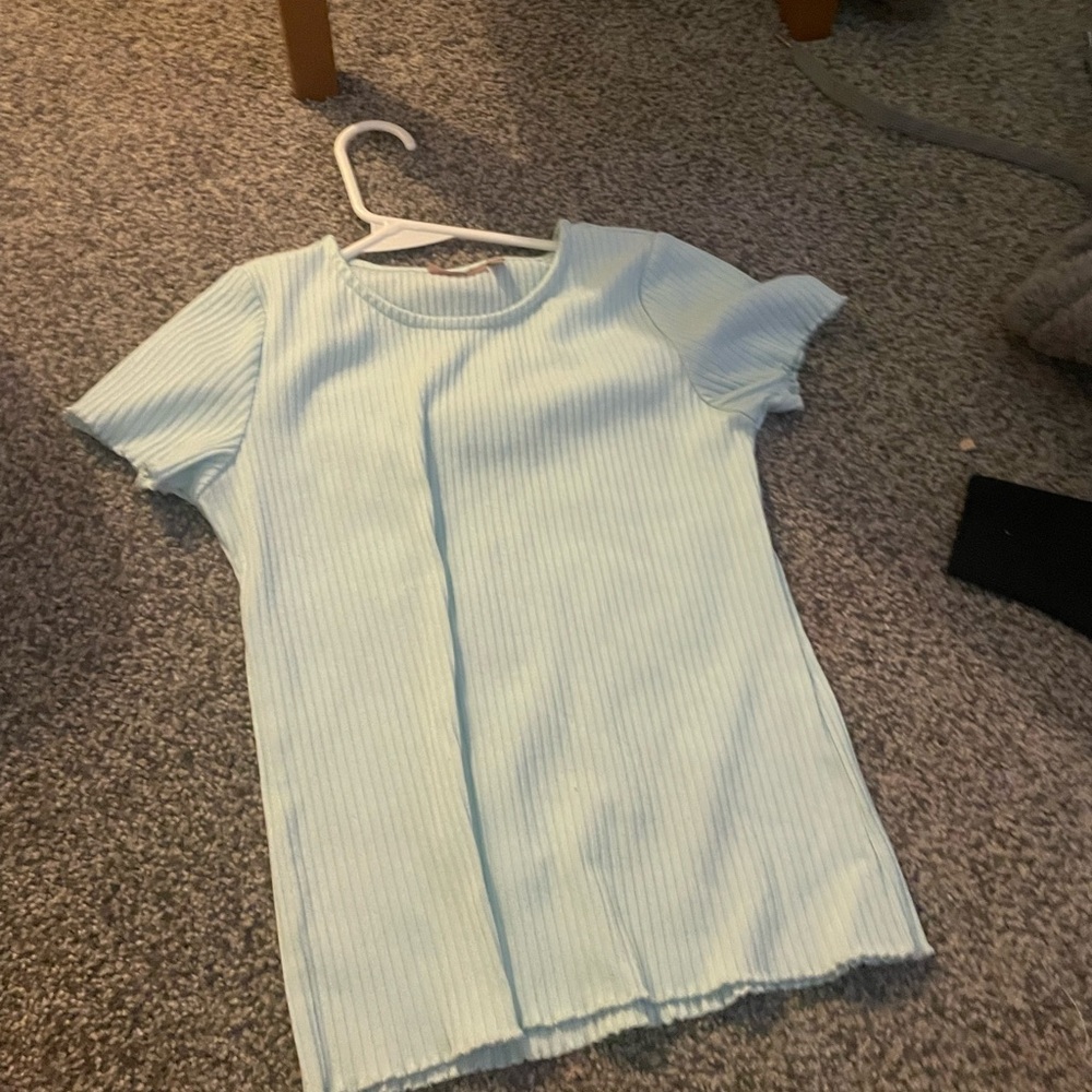 Light Blue Ribbed T-Shirt